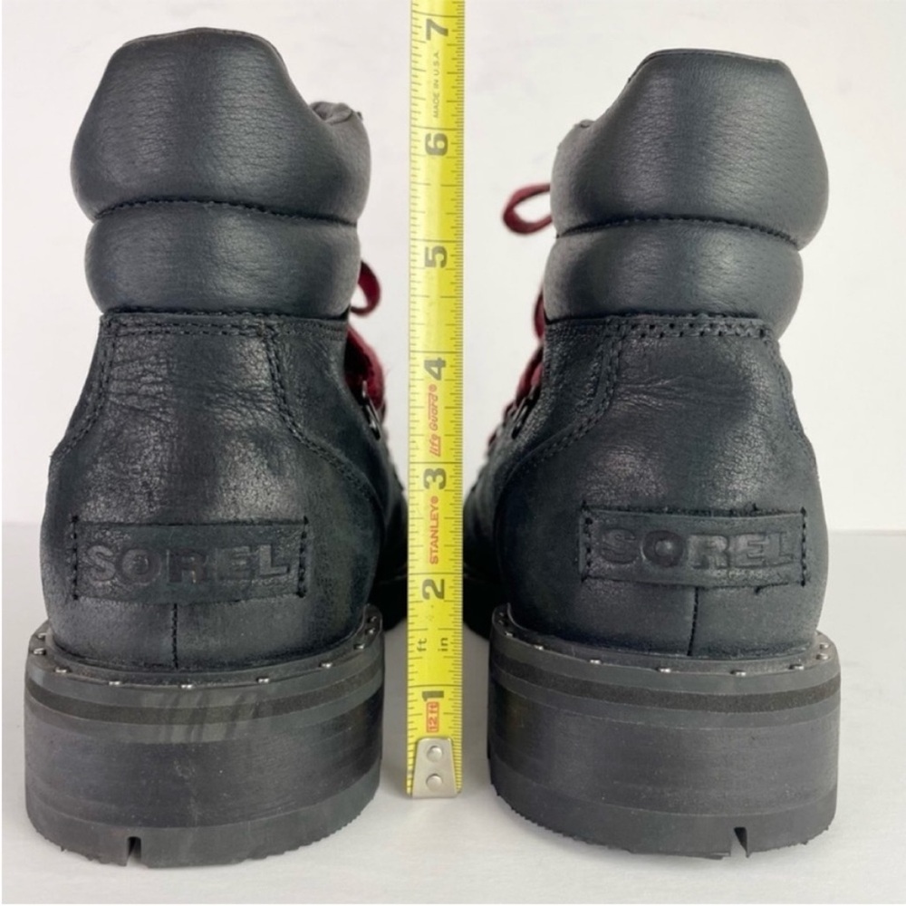 Sorel Lennox Hiker Black Waterproof Leather Bikercore Moto Ankle Boot - Picture 4 of 12
